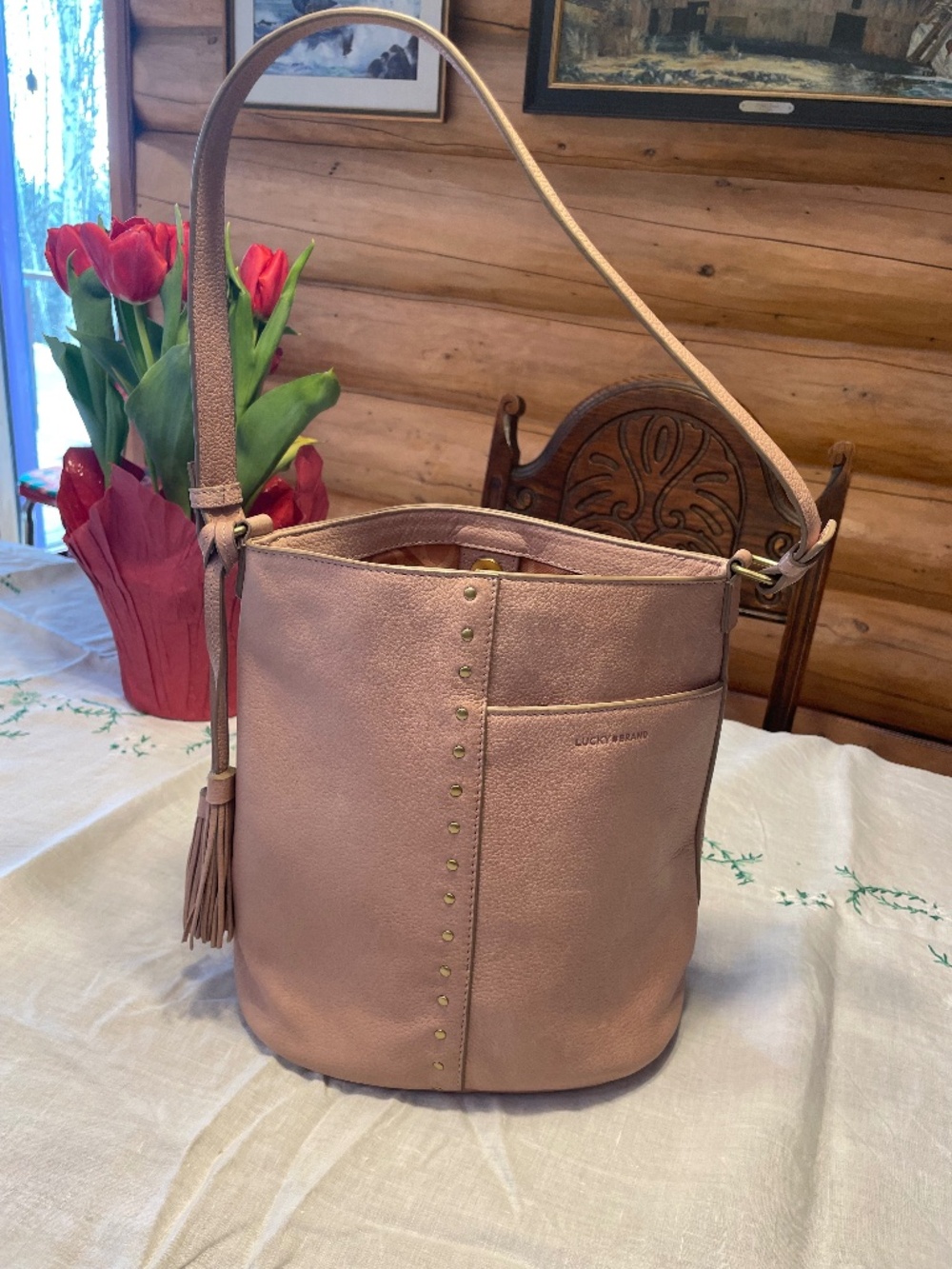 Lucky Brand dusty pink shoulder bag